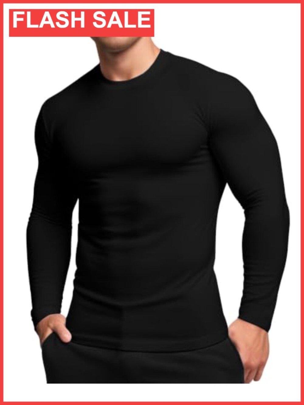 Men's Athletic Thermal Base Layer Undershirt Crewneck Long Sleeve Slim Fit